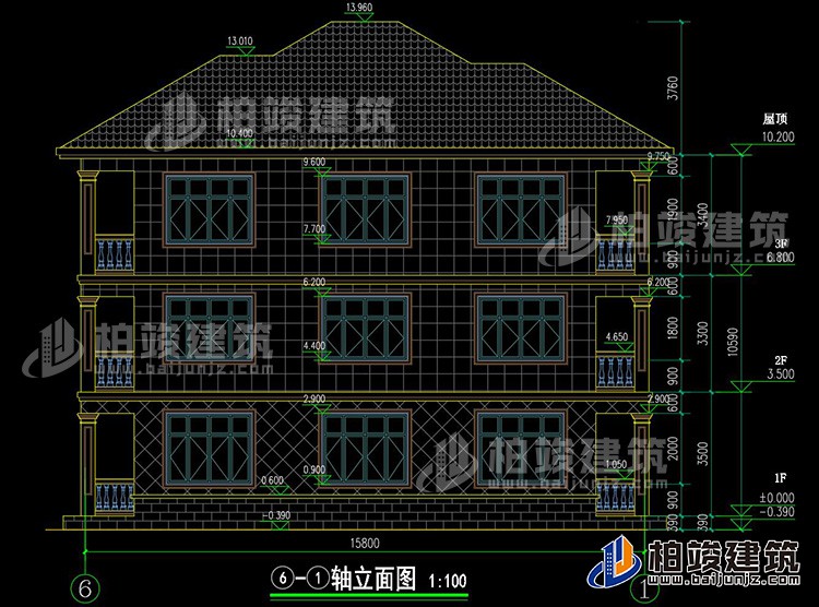 背立面图